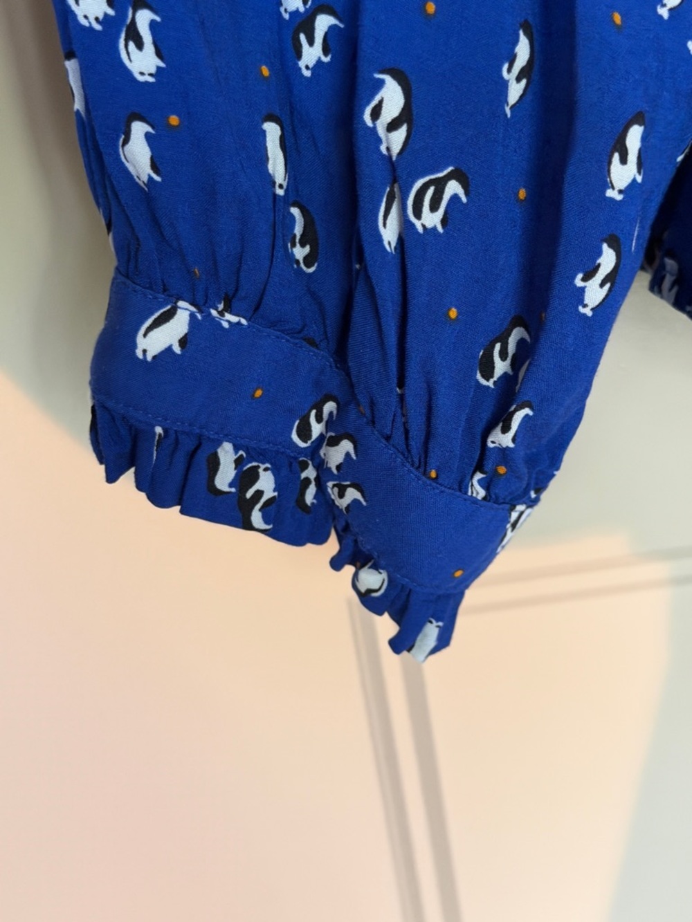 Marisol Ruffled Blouse by Maeve for Anthropologie Size 16W Penguins - Picture 6 of 15